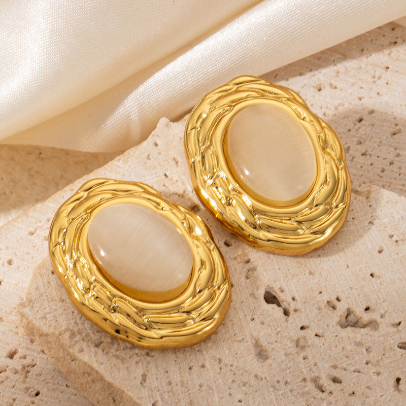 Paris Stripe Luxe Studs