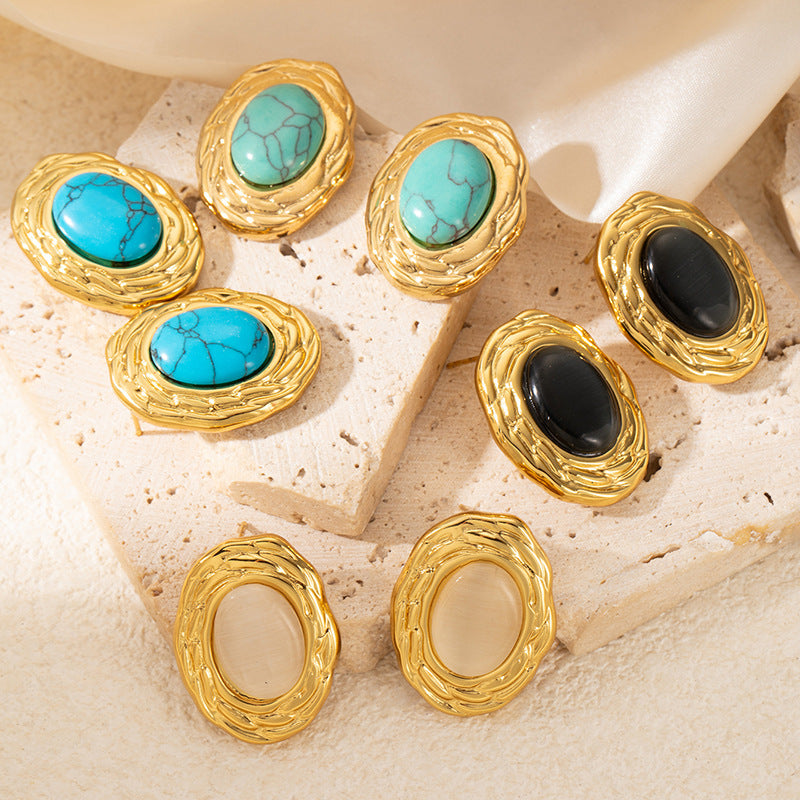 Paris Stripe Luxe Studs