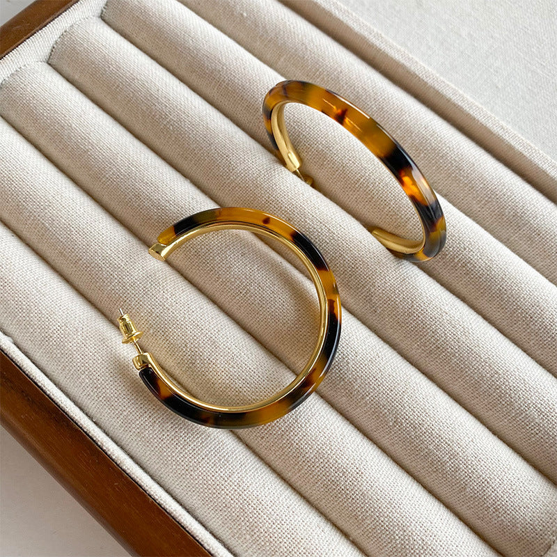 Tortoiseshell Leopard Hoop Earrings