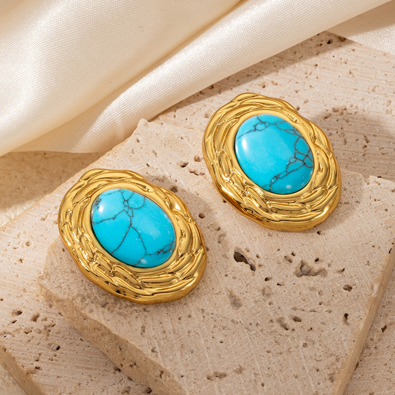 Paris Stripe Luxe Studs