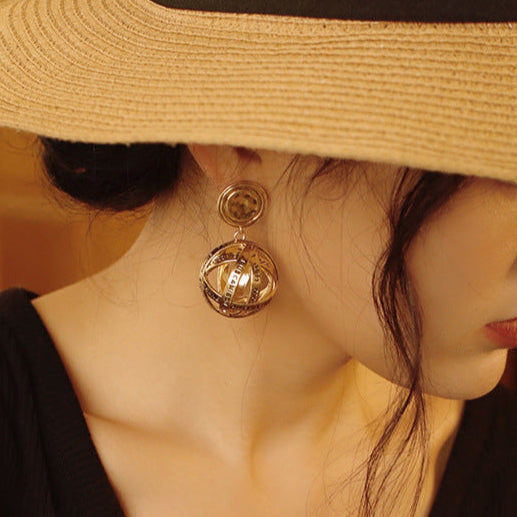 Gold Drop Earrings – Bold Round Statement