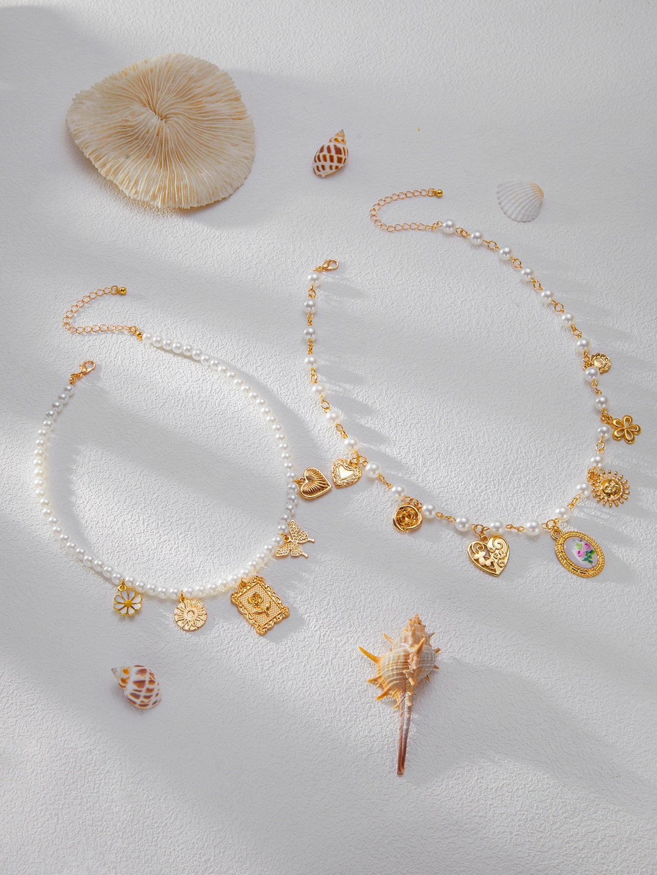 Pearls & Shells: Coastal Charm Necklace