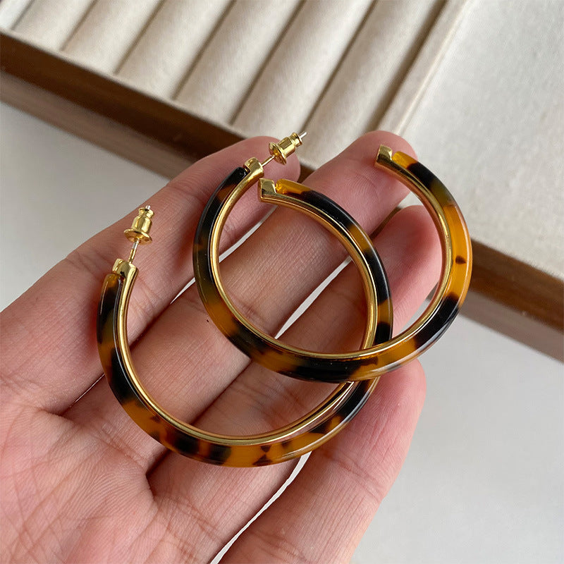 Tortoiseshell Leopard Hoop Earrings