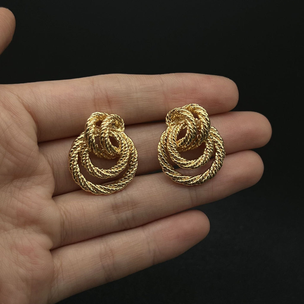 Braided Gold Drop Earrings – Irregular Luxe Design