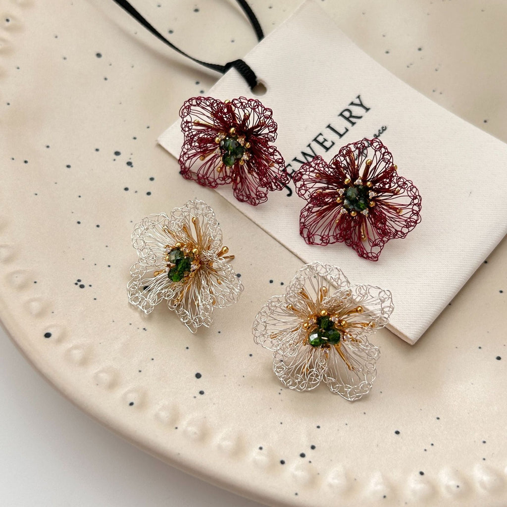 French Style Camellia Earrings/Ring