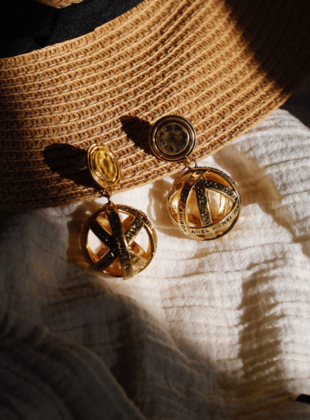 Gold Drop Earrings – Bold Round Statement