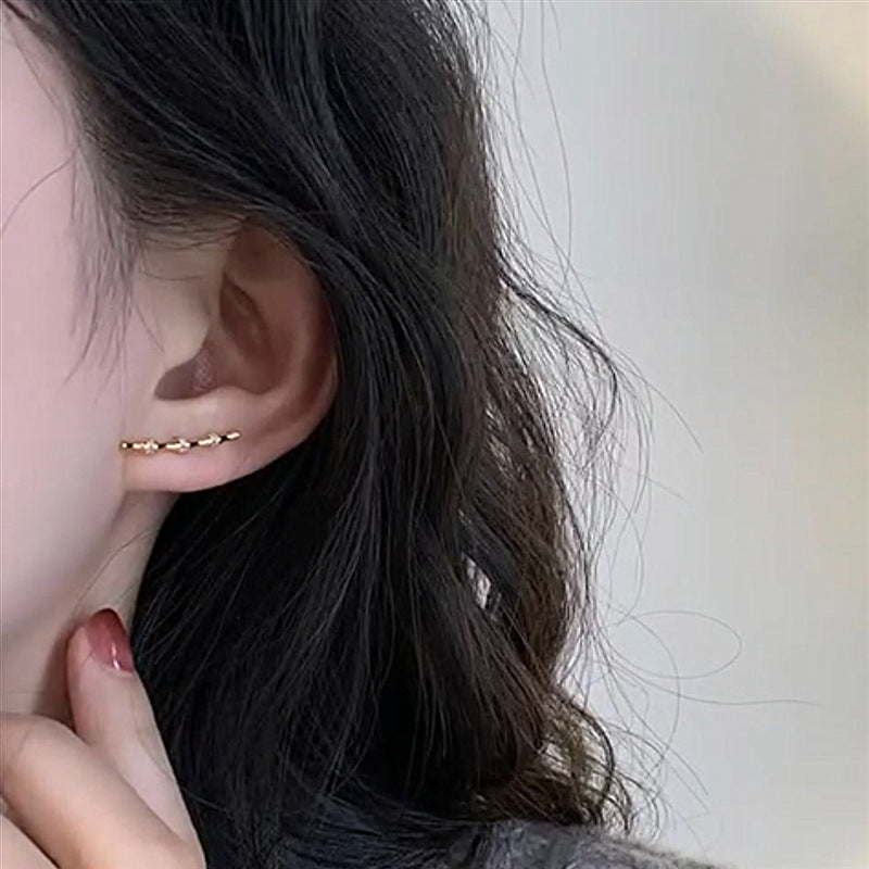 Bamboo Tassel Stud Earrings