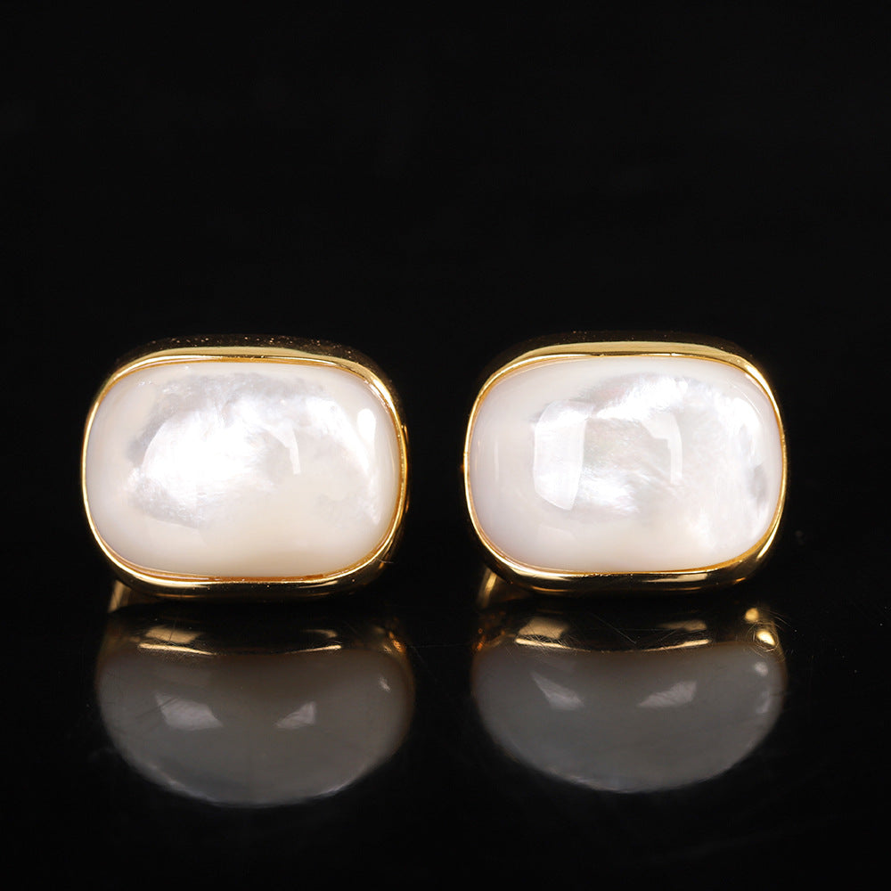 S925 Geometric Shell Earrings