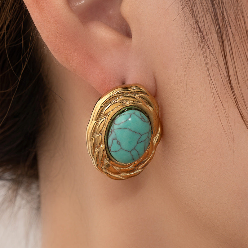 Paris Stripe Luxe Studs