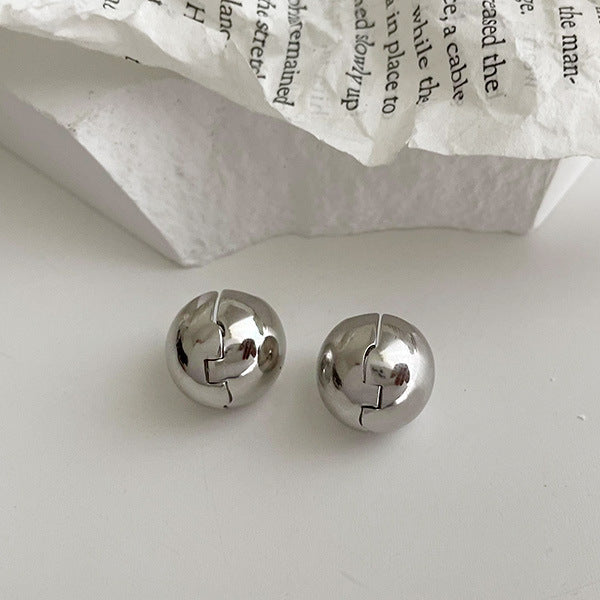 S925 Silver Round Ball Earrings