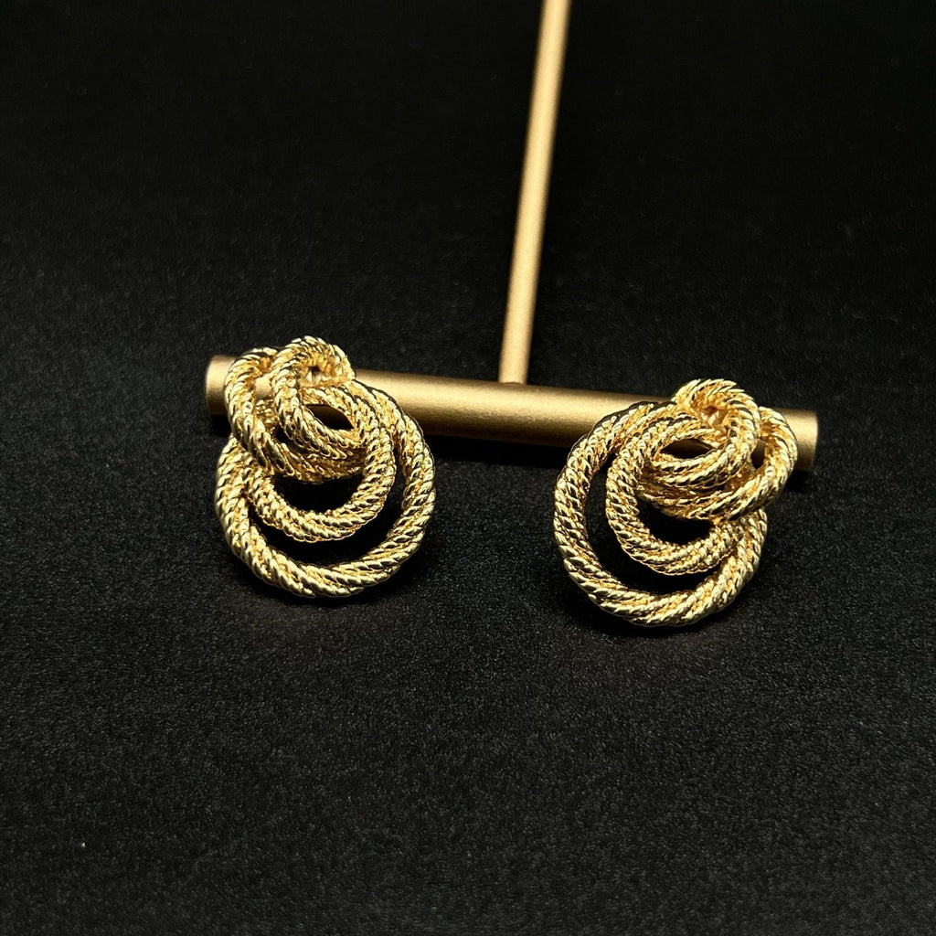 Braided Gold Drop Earrings – Irregular Luxe Design