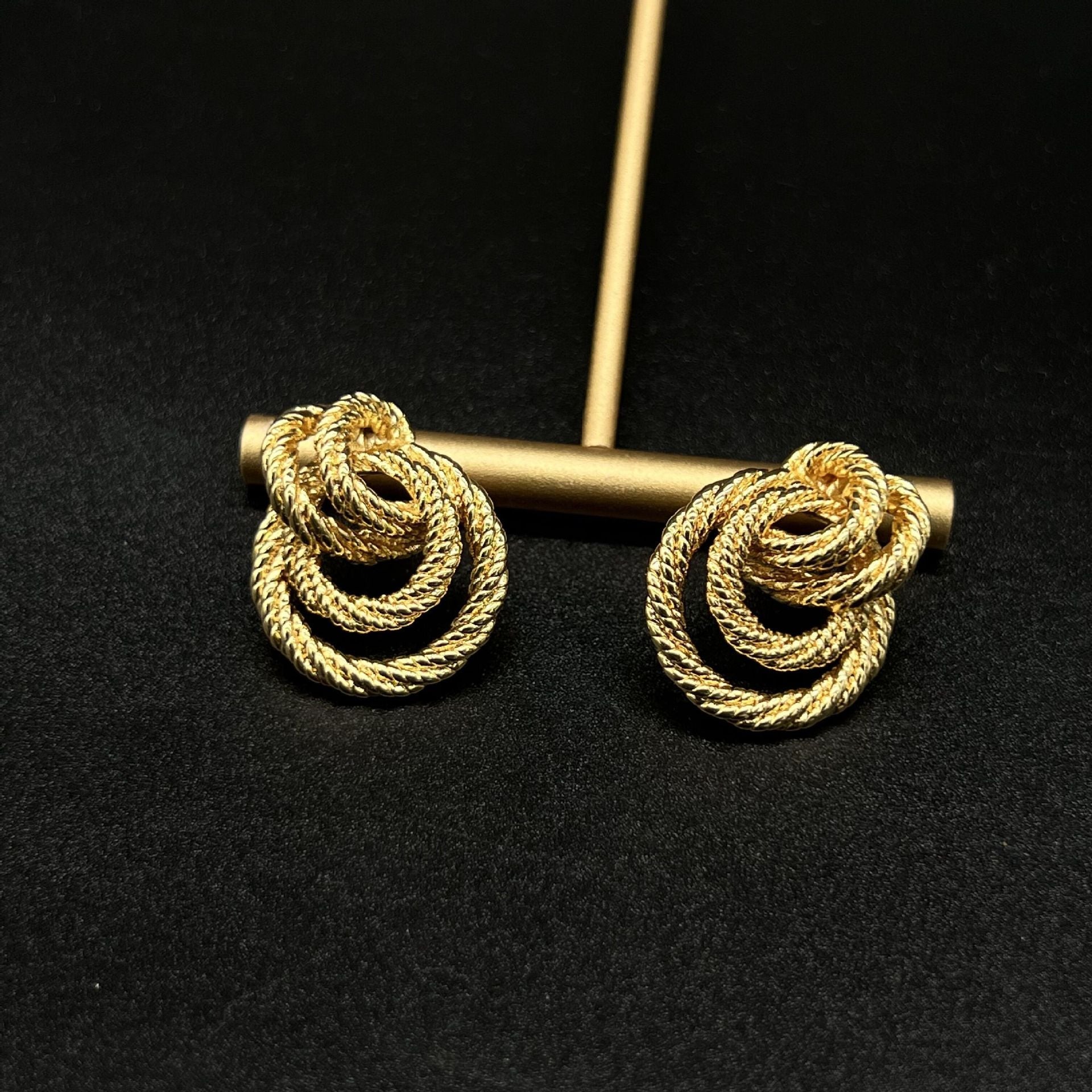 Braided Gold Drop Earrings – Irregular Luxe Design