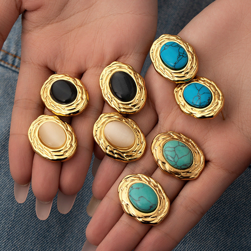 Paris Stripe Luxe Studs