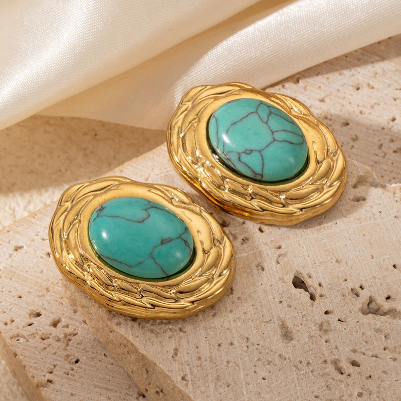 Paris Stripe Luxe Studs