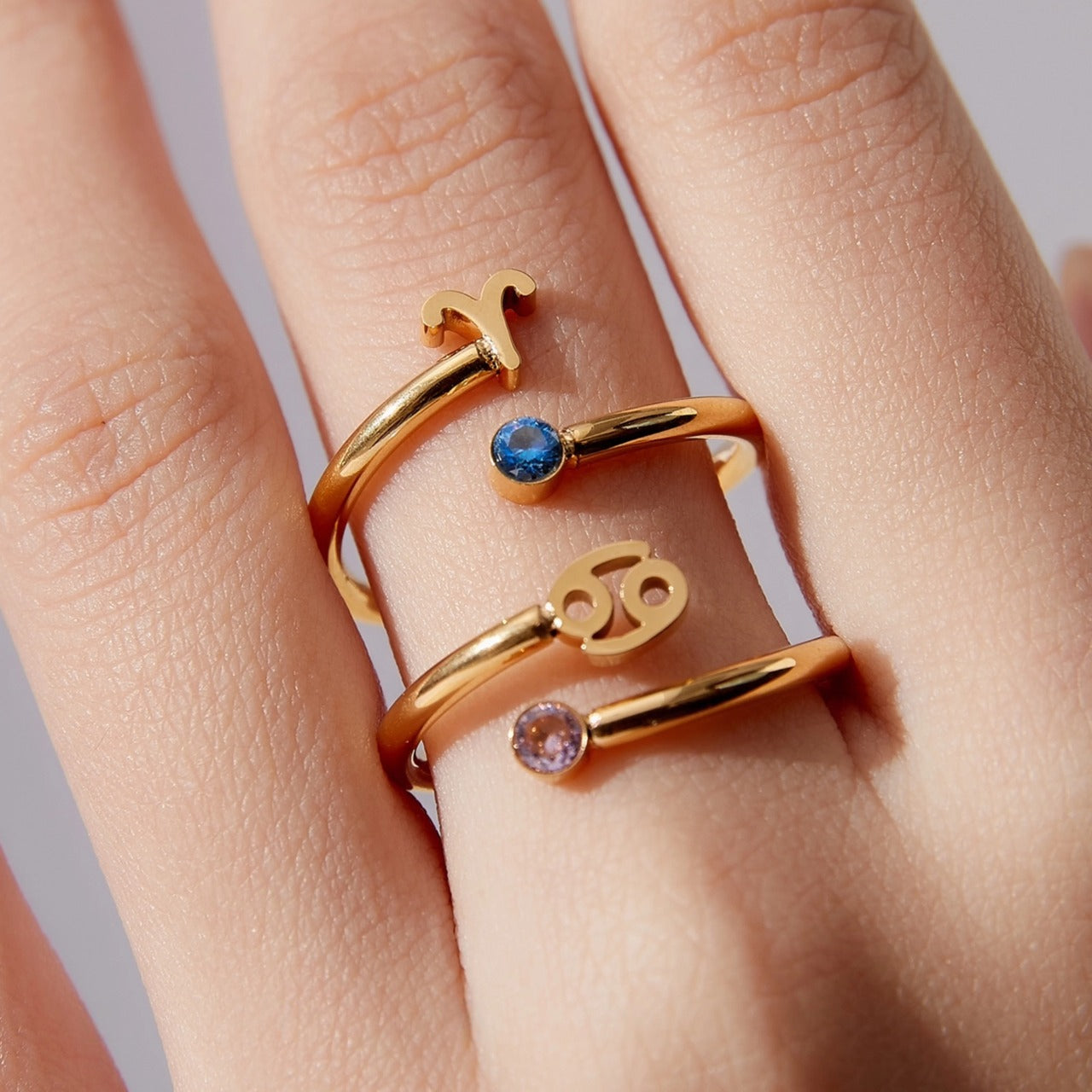 Zodiac Ring - Adjustable with Birthstone