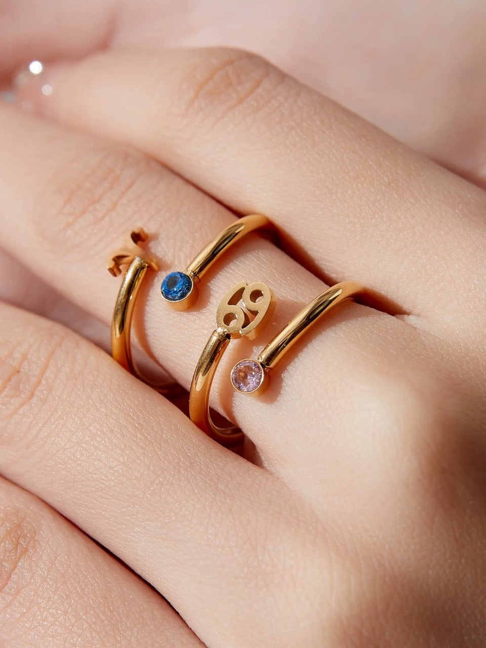 Zodiac Ring - Adjustable with Birthstone