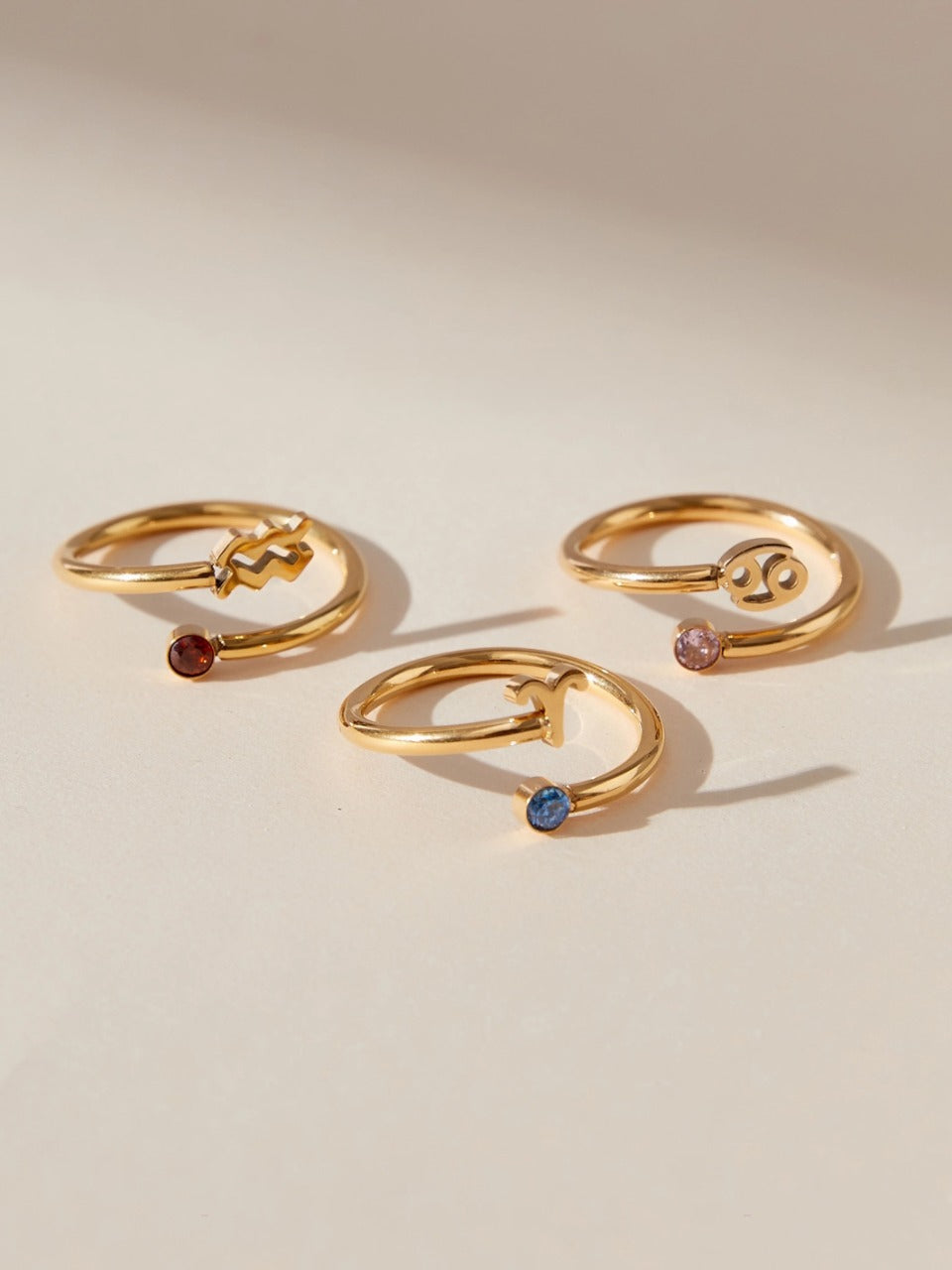 Zodiac Ring - Adjustable with Birthstone