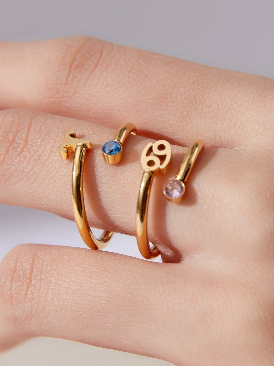 Zodiac Ring - Adjustable with Birthstone
