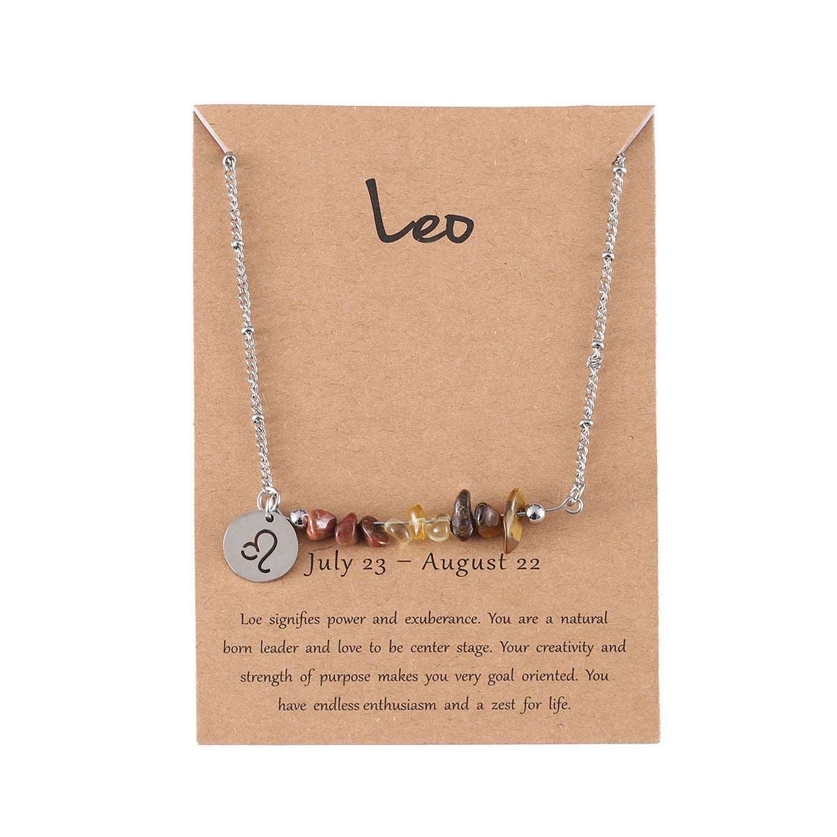 Zodiac Birthstone Constellation Necklace – Raw Crystal Chain