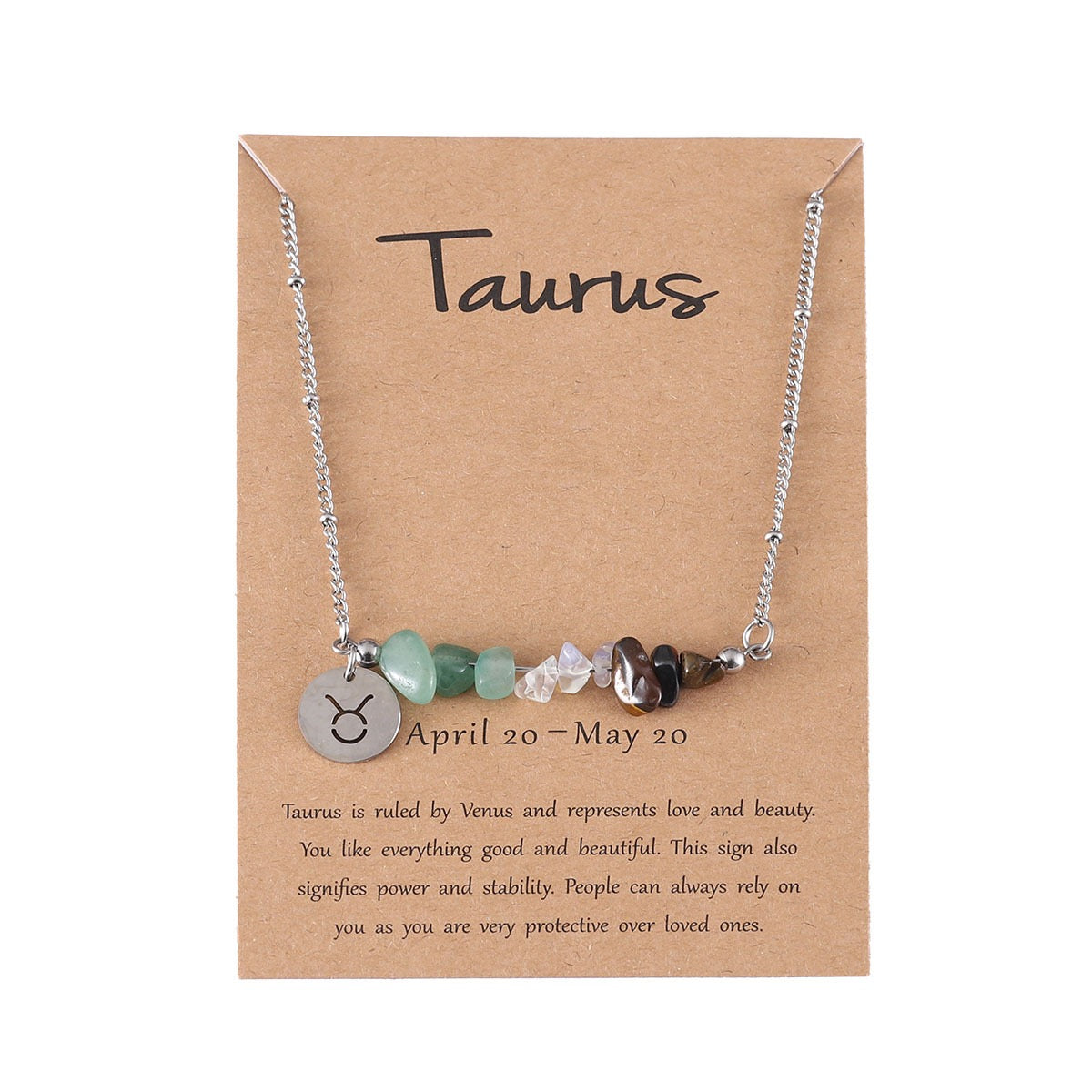 Zodiac Birthstone Constellation Necklace – Raw Crystal Chain