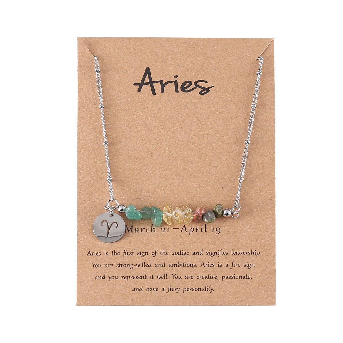 Zodiac Birthstone Constellation Necklace – Raw Crystal Chain