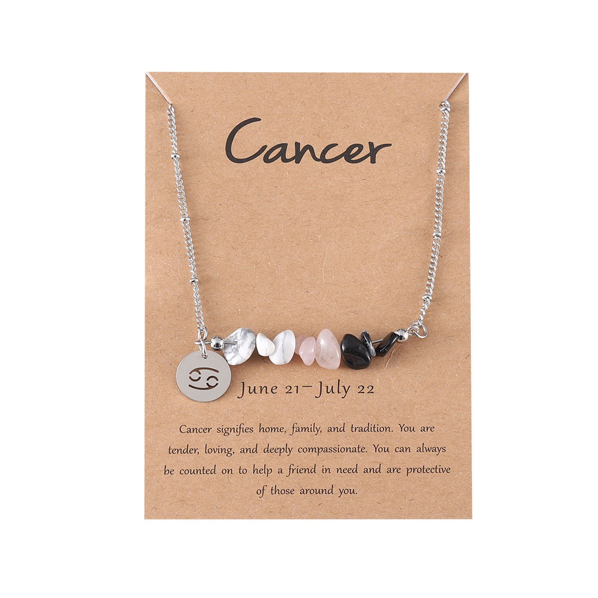 Zodiac Birthstone Constellation Necklace – Raw Crystal Chain