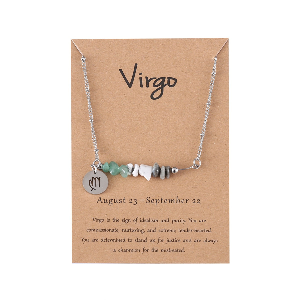 Zodiac Birthstone Constellation Necklace – Raw Crystal Chain