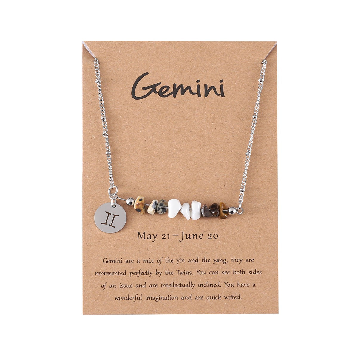 Zodiac Birthstone Constellation Necklace – Raw Crystal Chain