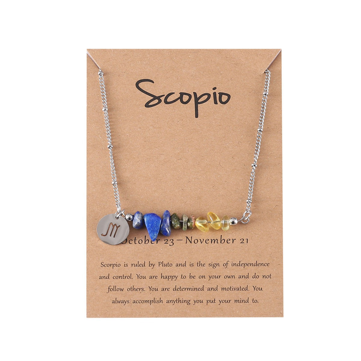Zodiac Birthstone Constellation Necklace – Raw Crystal Chain