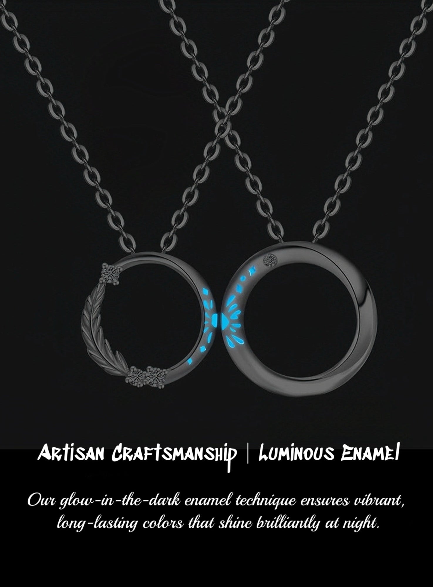 Heart Fireworks Couple Necklace – Luminescent Magnetic Pendant