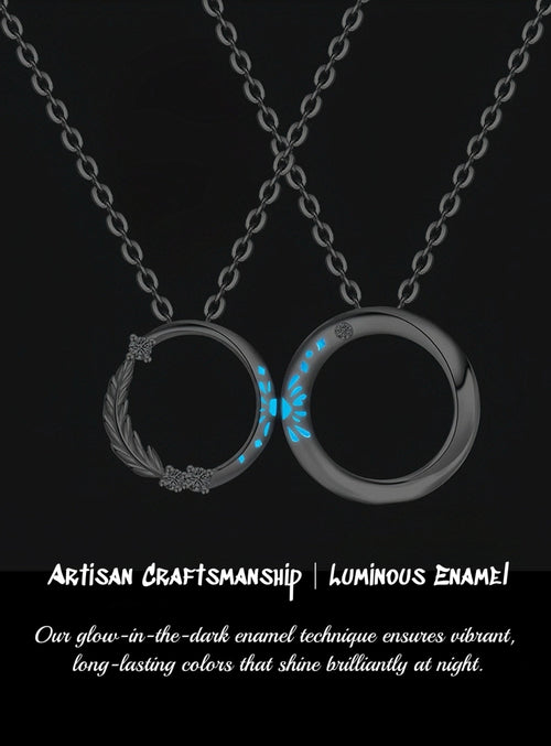 Heart Fireworks Couple Necklace – Luminescent Magnetic Pendant