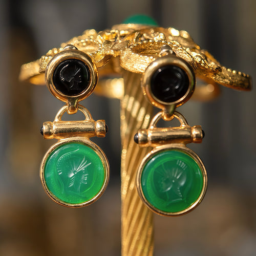 Enamel Cameo Bracelet/Earring