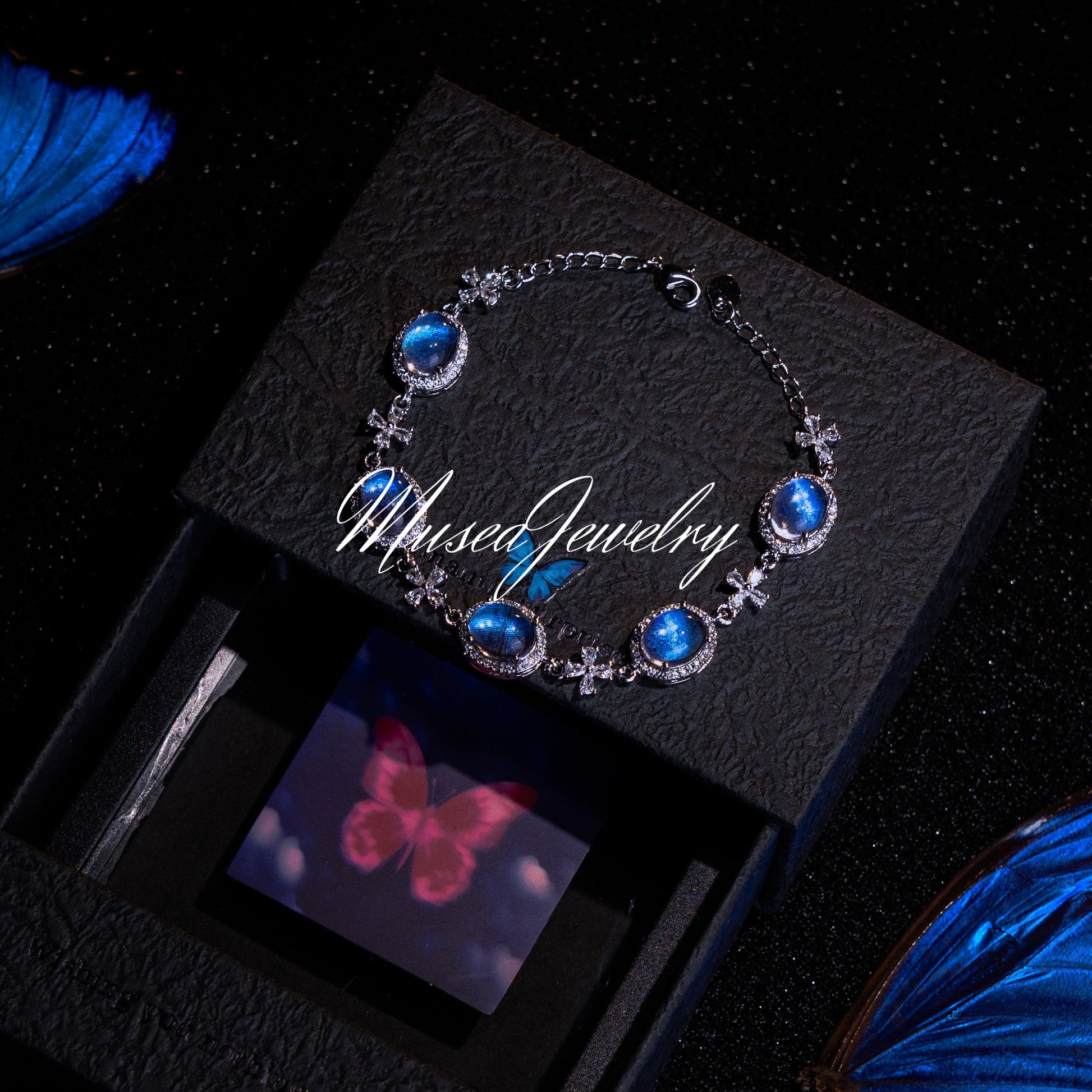 Wings of the Blue Morpho – Handmade Butterfly Bracelet