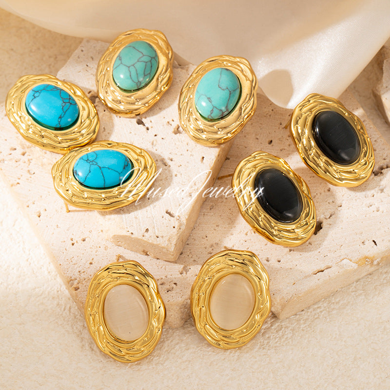 Paris Stripe Luxe Studs