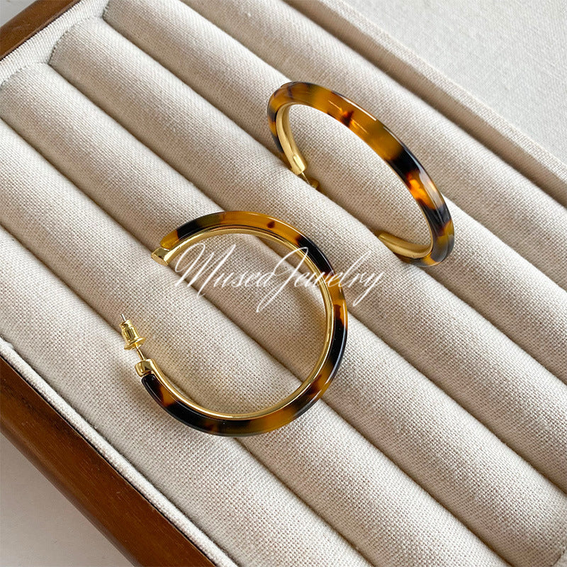 Tortoiseshell Leopard Hoop Earrings