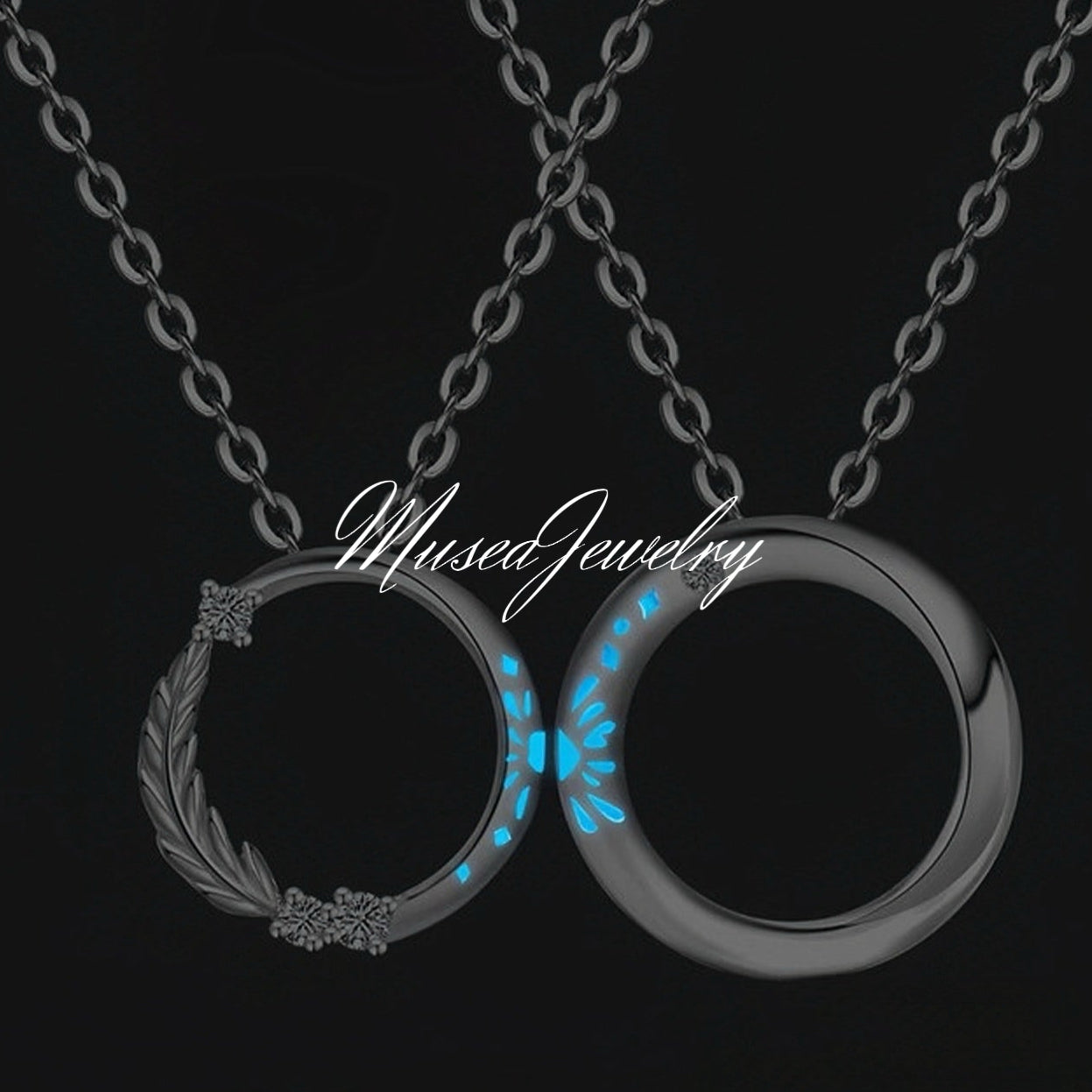 Heart Fireworks Couple Necklace – Luminescent Magnetic Pendant