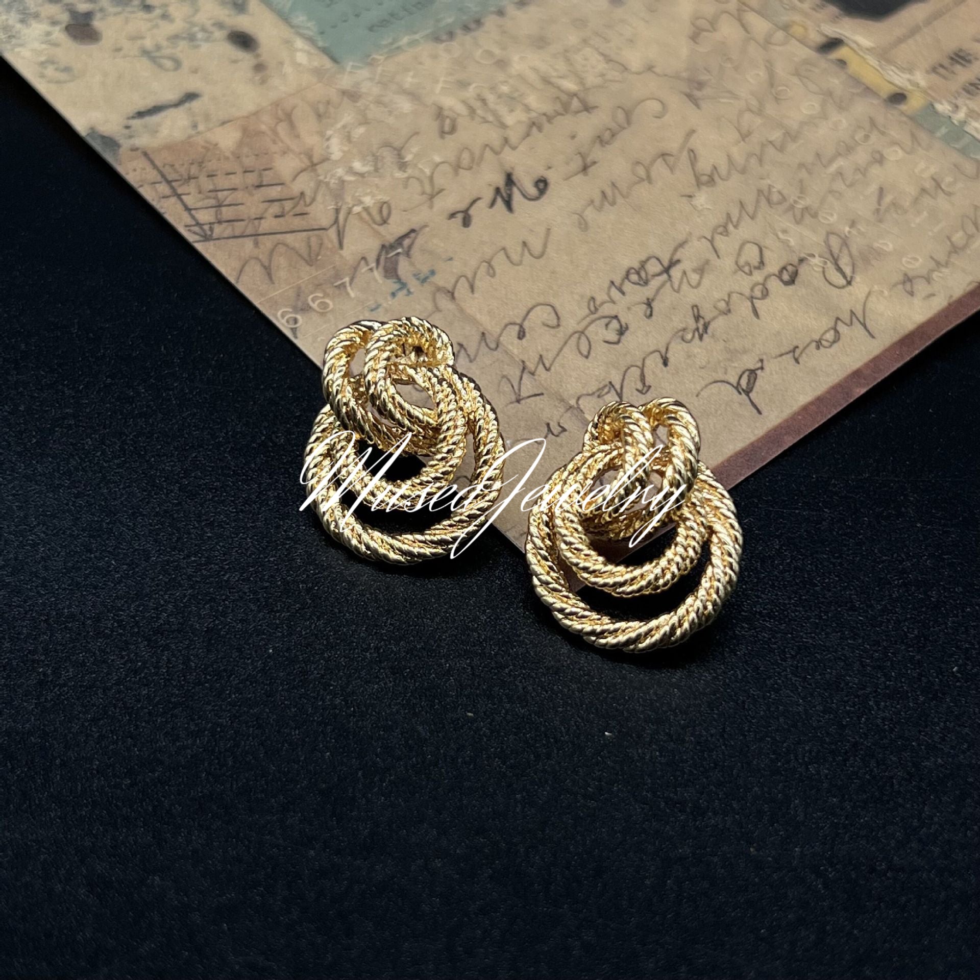 Braided Gold Drop Earrings – Irregular Luxe Design