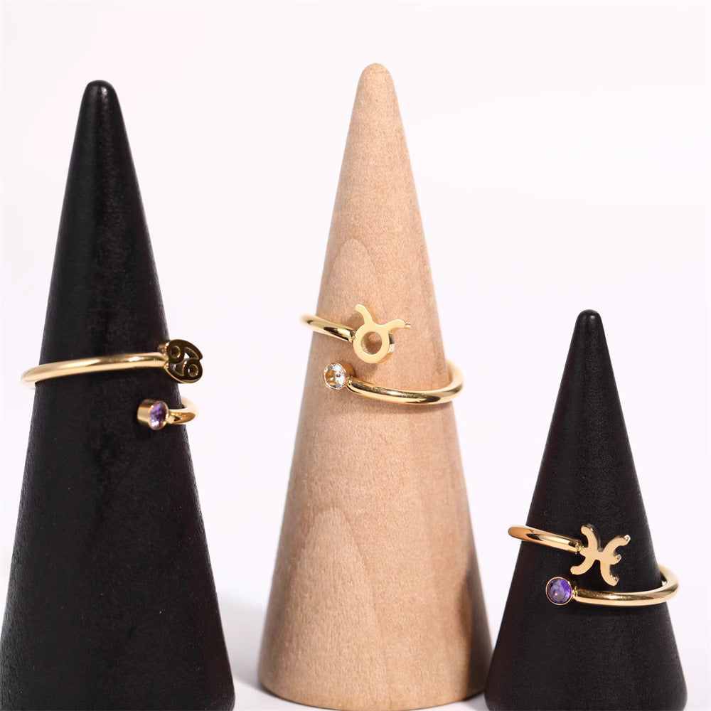 Zodiac Ring - Adjustable with Birthstone