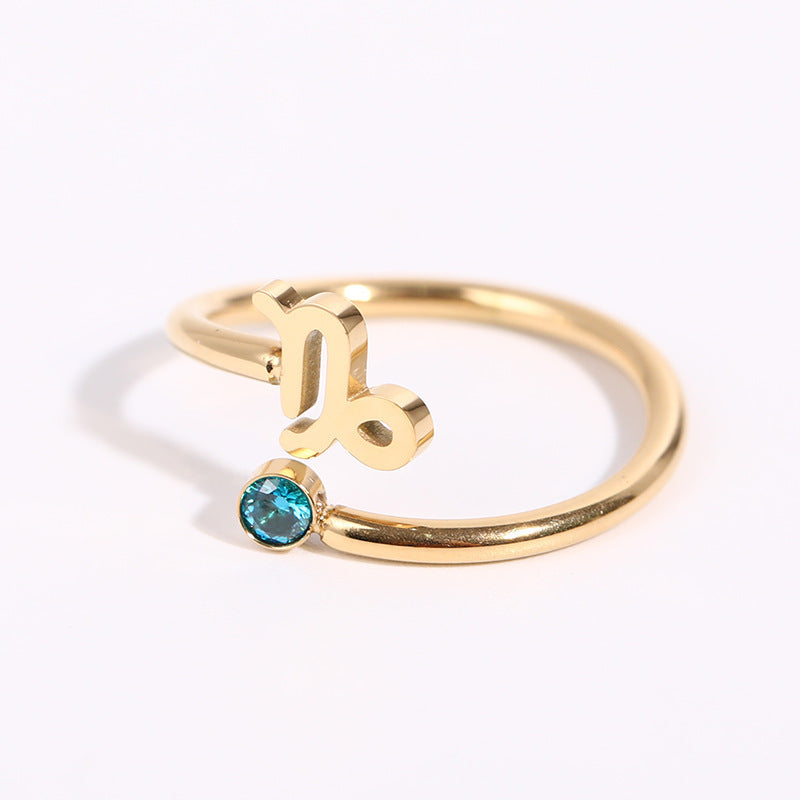 Zodiac Ring - Adjustable with Birthstone