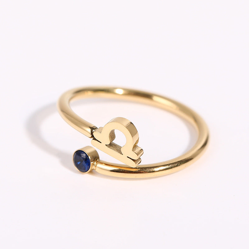 Zodiac Ring - Adjustable with Birthstone