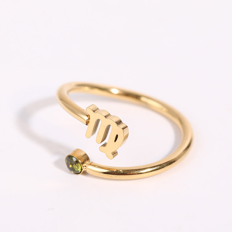 Zodiac Ring - Adjustable with Birthstone