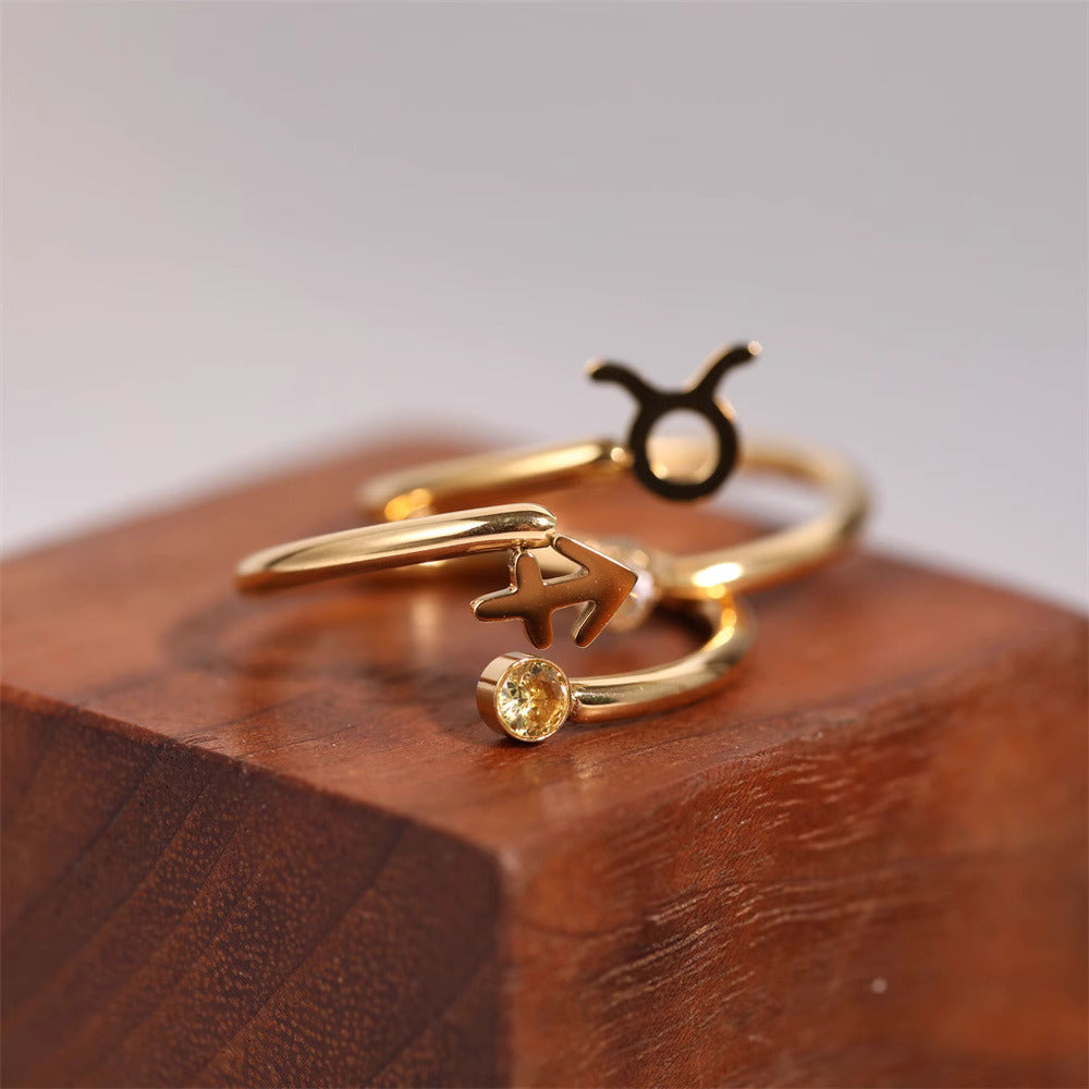 Zodiac Ring - Adjustable with Birthstone