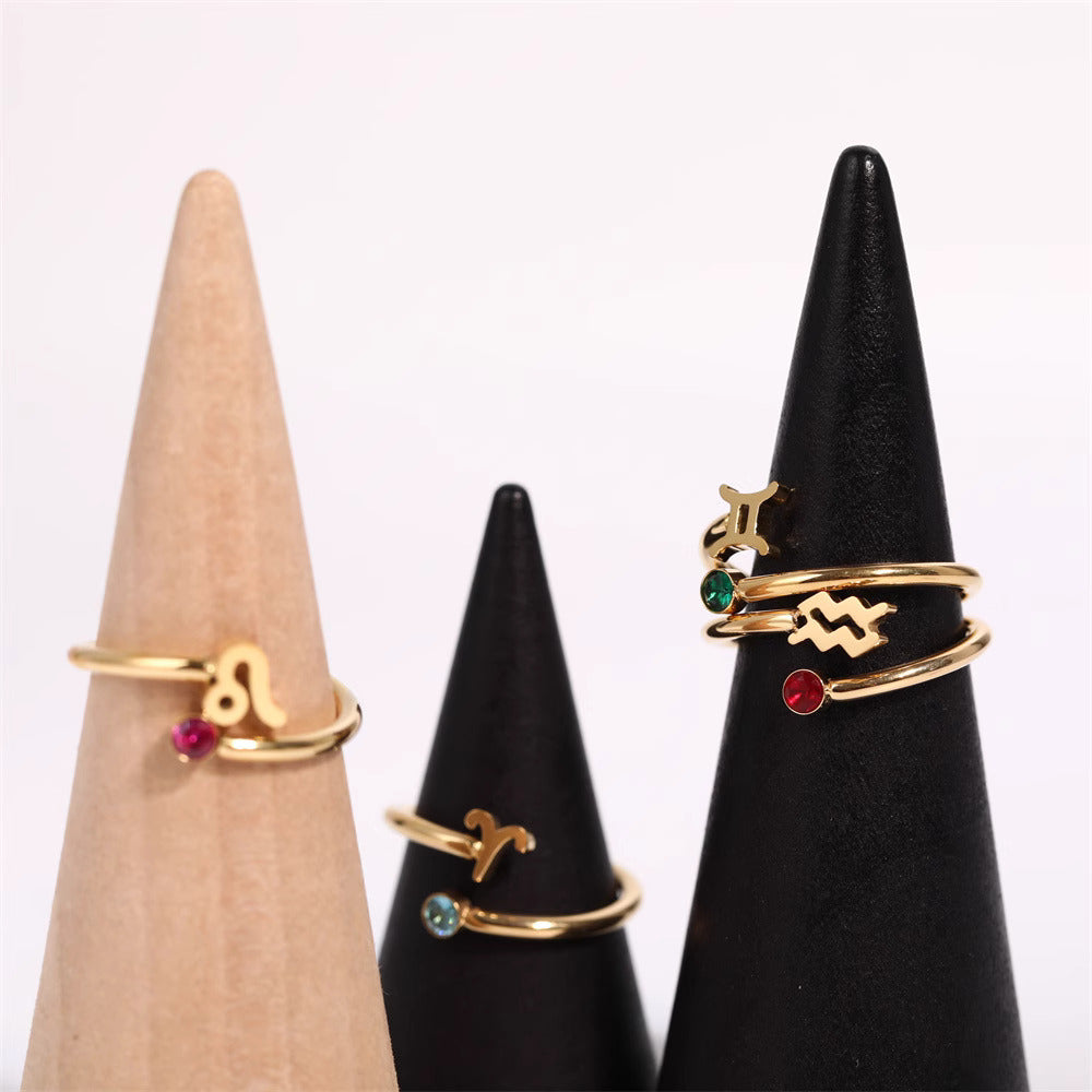 Zodiac Ring - Adjustable with Birthstone