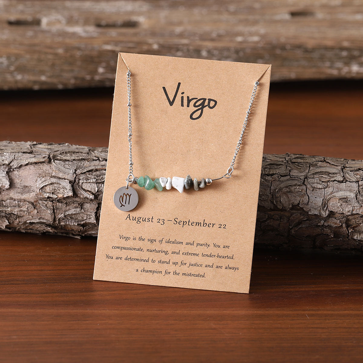 Zodiac Birthstone Constellation Necklace – Raw Crystal Chain