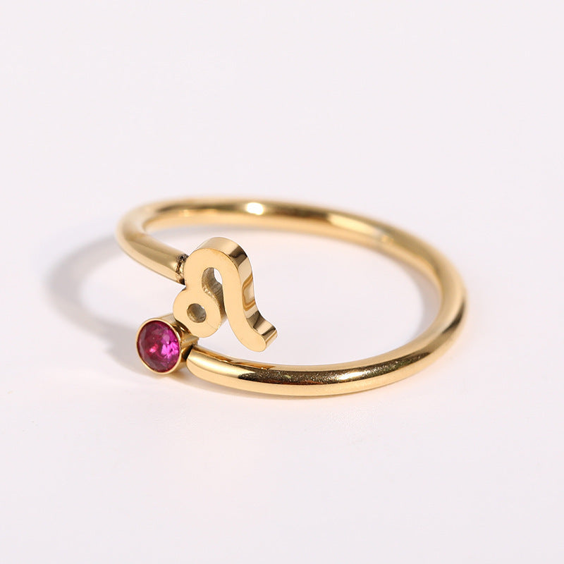 Zodiac Ring - Adjustable with Birthstone