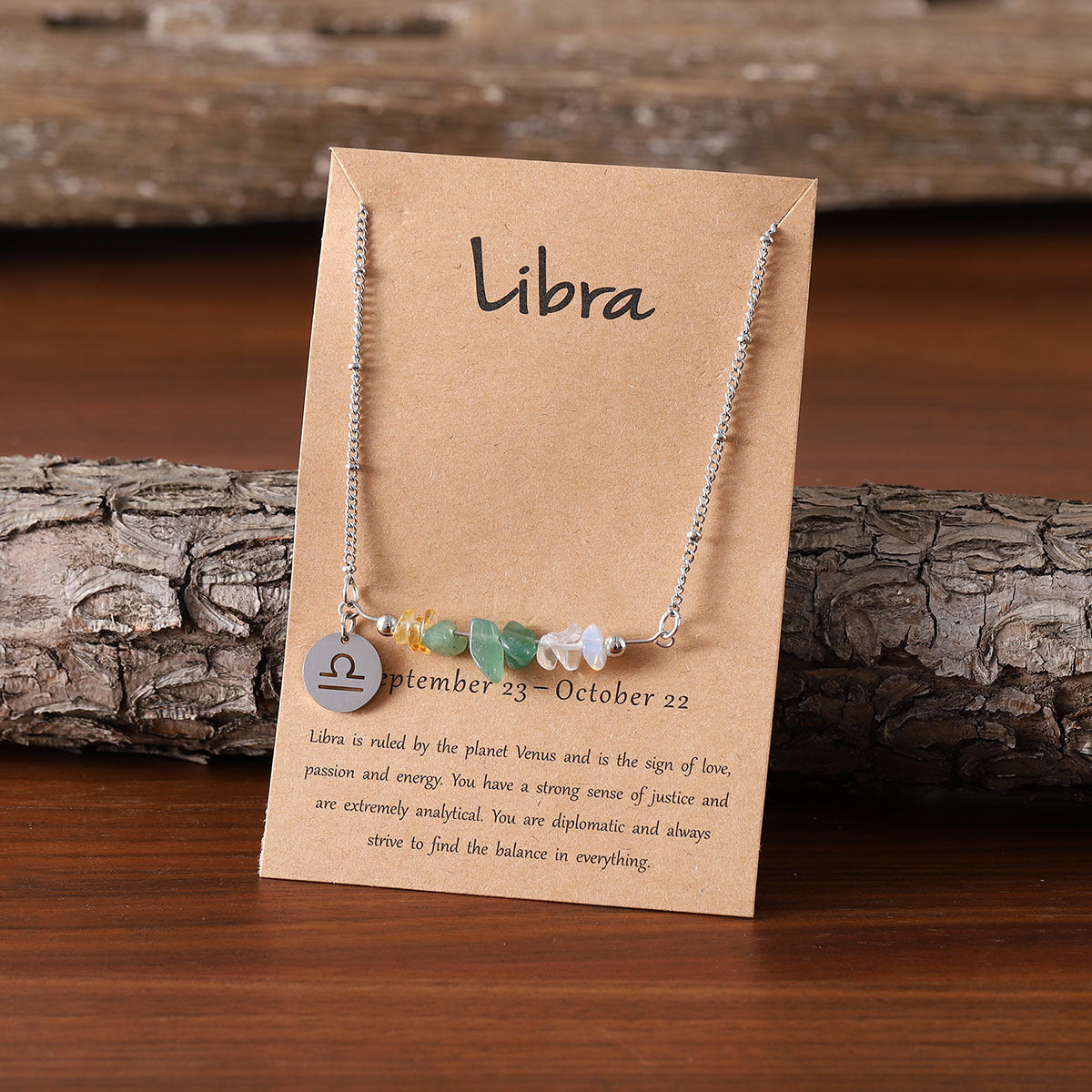 Zodiac Birthstone Constellation Necklace – Raw Crystal Chain