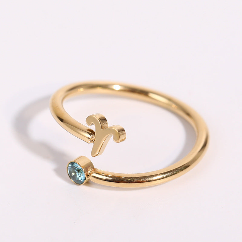 Zodiac Ring - Adjustable with Birthstone
