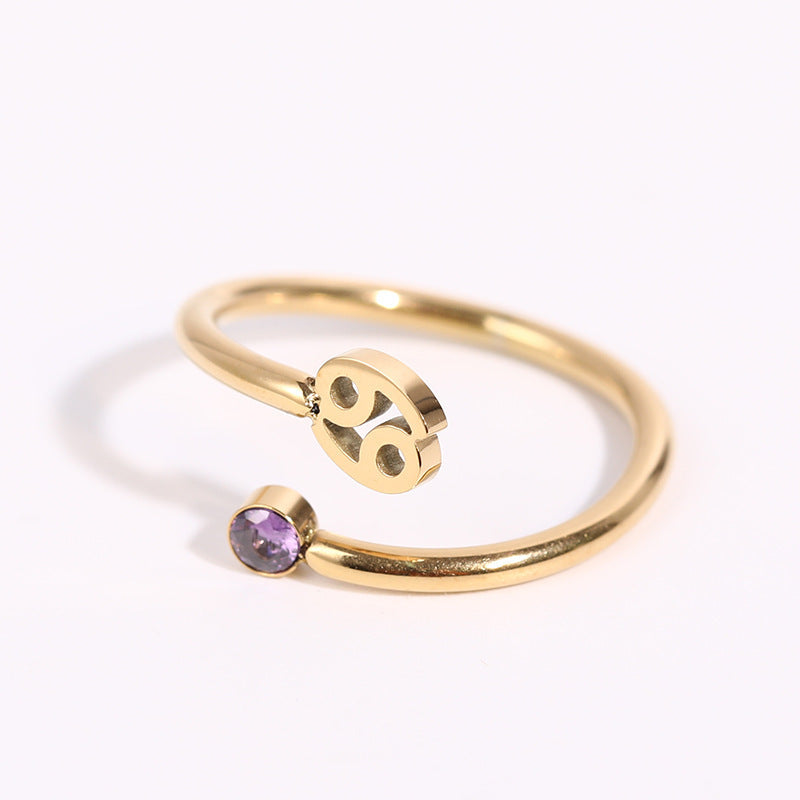Zodiac Ring - Adjustable with Birthstone