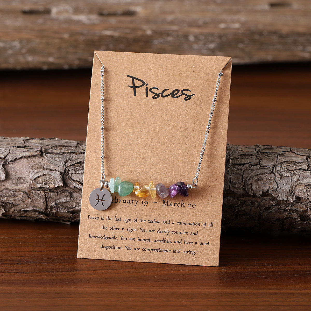 Zodiac Birthstone Constellation Necklace – Raw Crystal Chain