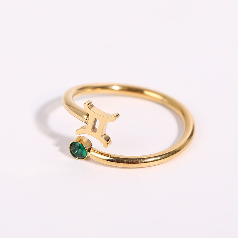Zodiac Ring - Adjustable with Birthstone
